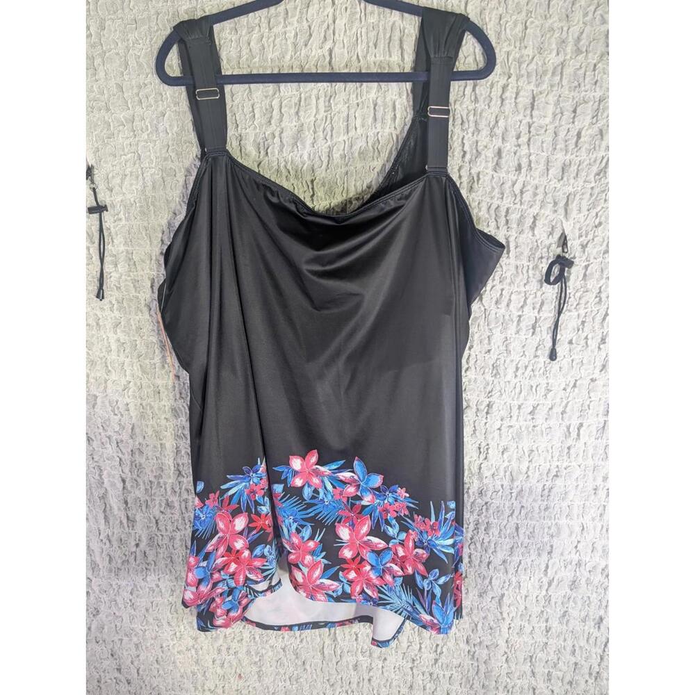 Nwt Swimsuits For All Black‎ And Floral Swim Top Size 40 - Picture 9 of 9